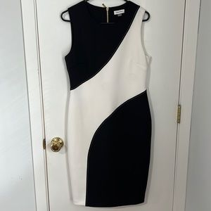 Calvin Klein Black & White Geometric Dress